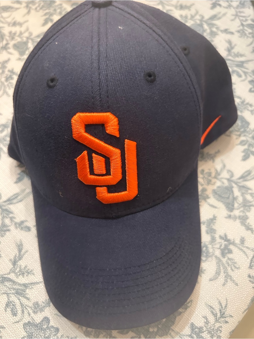 Syracuse University Navy Blue Baseball Cap with Orange Logo